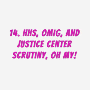 14. HHS, OMIG, and Justice Center Scrutiny, OH MY!